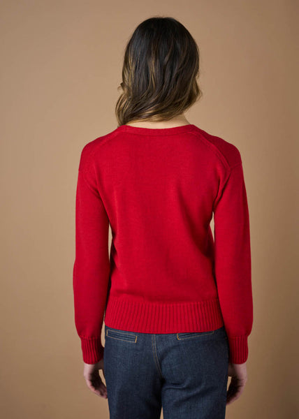 uimi - Agnes Cardigan - Merino Wool - Poppy