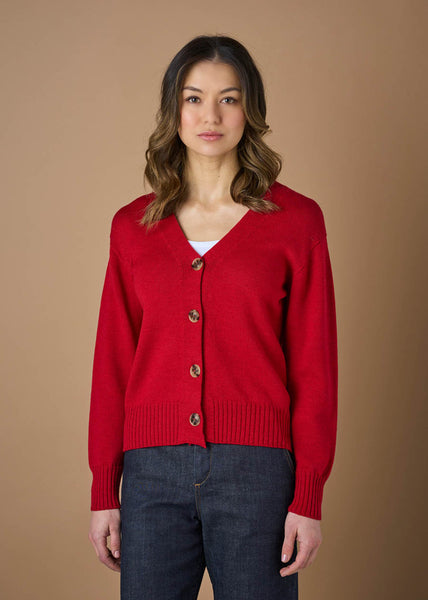 uimi - Agnes Cardigan - Merino Wool - Poppy