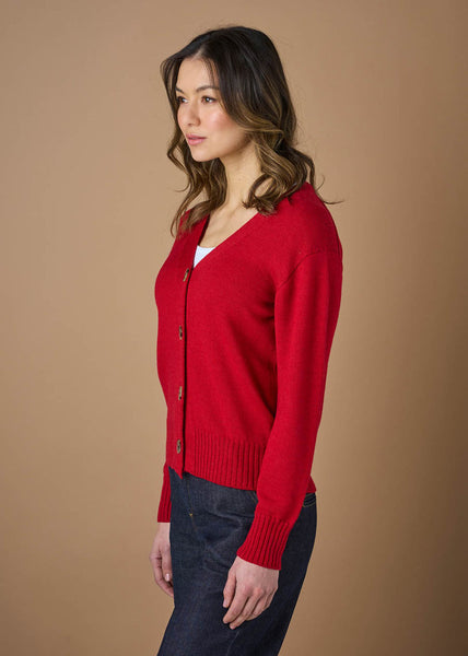 uimi - Agnes Cardigan - Merino Wool - Poppy