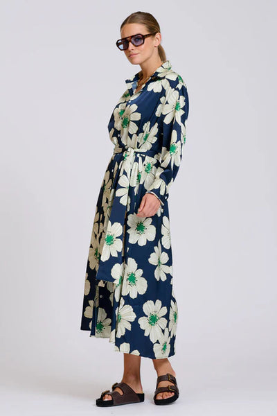 Shirty - The Luxe Luna Longline Shirt Dress - Navy and Green Floral