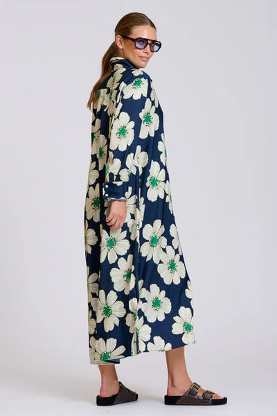 Shirty - The Luxe Luna Longline Shirt Dress - Navy and Green Floral
