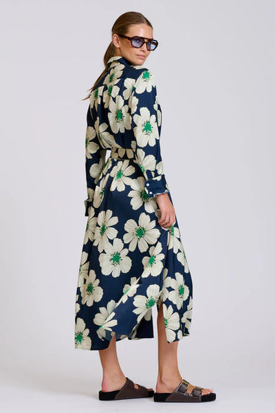 Shirty - The Luxe Luna Longline Shirt Dress - Navy and Green Floral