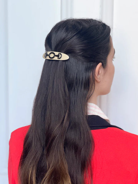 Paris Mode - Horsebit Elisa Medium Ivory Hair Clip