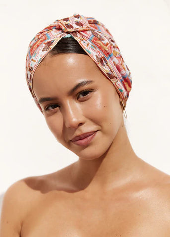 LOUVELLE - AMELIE shower cap - Papaya Postcard