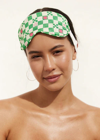 LOUVELLE - Chloe Eye Mask - Green Check