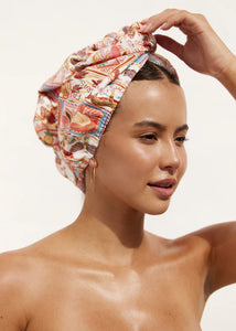 LOUVELLE - RIVA Hair Towel Wrap - Papaya Postcard