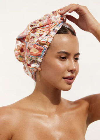 LOUVELLE - RIVA Hair Towel Wrap - Papaya Postcard