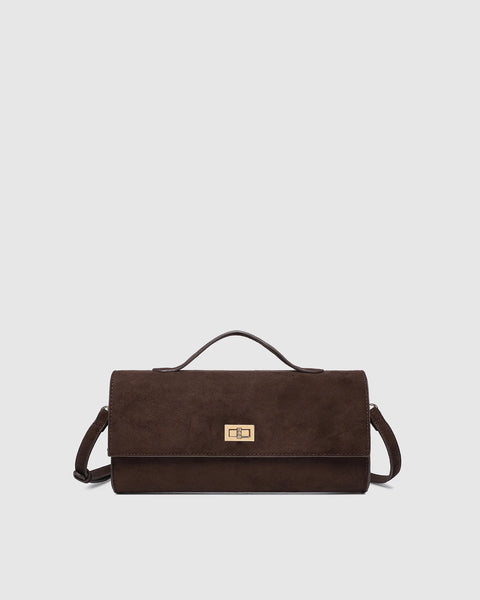 LouenHide - Delaney Suedette Clutch - Chocolate