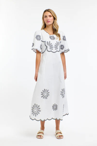 365 Days - BOSTON DAISY DRESS - White / Navy