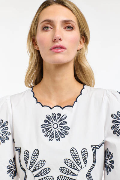 365 Days - BOSTON DAISY DRESS - White / Navy