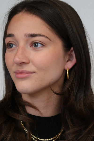 ZAFINO - Kendall Brushed Hoop - Large / Gold