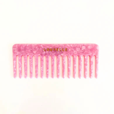 LOUVELLE - Wide Tooth Comb - Pink Sherbet