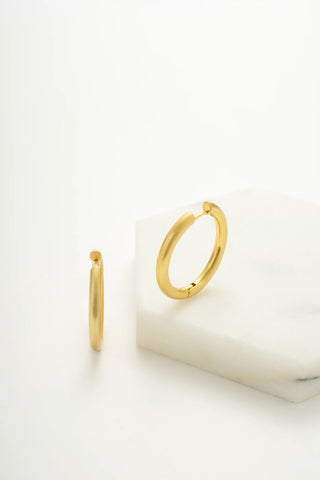 ZAFINO - Kendall Brushed Hoop - Large / Gold