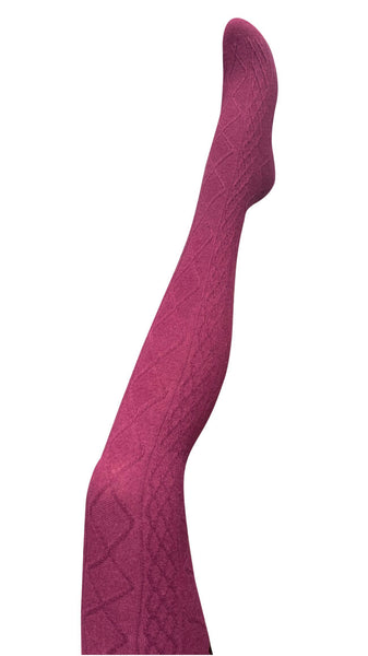 TIGHTOLOGY - Aran Cashmere Blend Tights – Claret