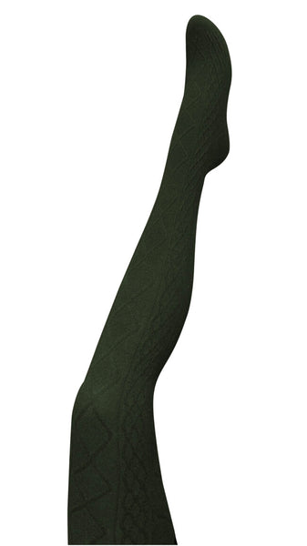 TIGHTOLOGY - Aran Cashmere Blend Tights – Green