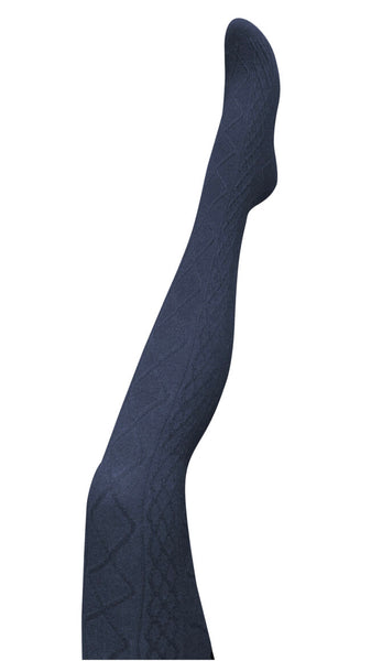 TIGHTOLOGY - Aran Cashmere Blend Tights – Navy