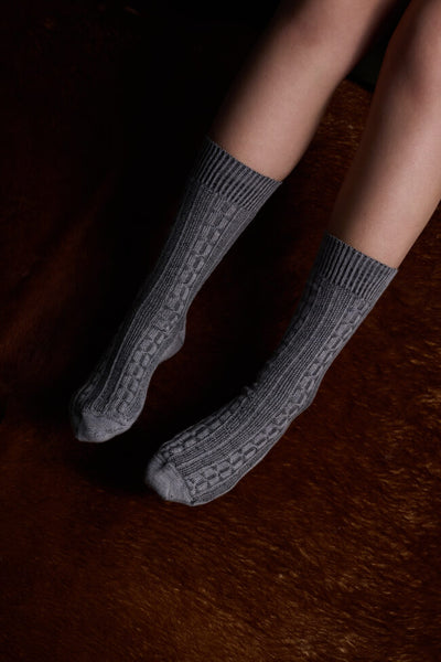 TIGHTOLOGY - Cable Merino Wool Socks