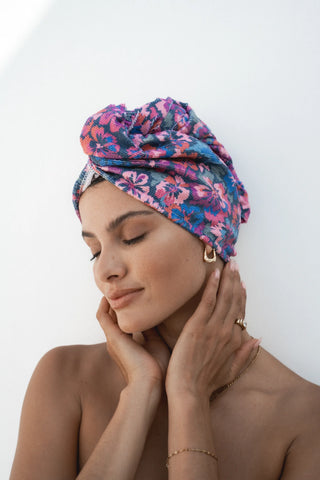 LOUVELLE - RIVA Hair Towel Wrap - Secret Garden