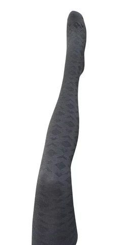 TIGHTOLOGY - Deco Merino Wool Tights - Charcoal