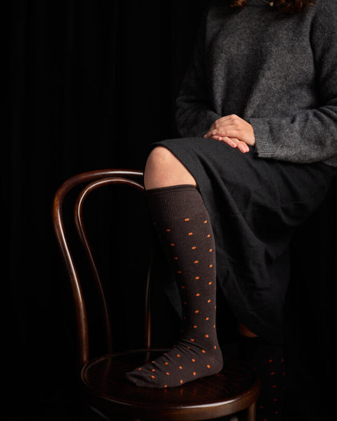 TIGHTOLOGY - DOTTY WOOL LONG SOCKS