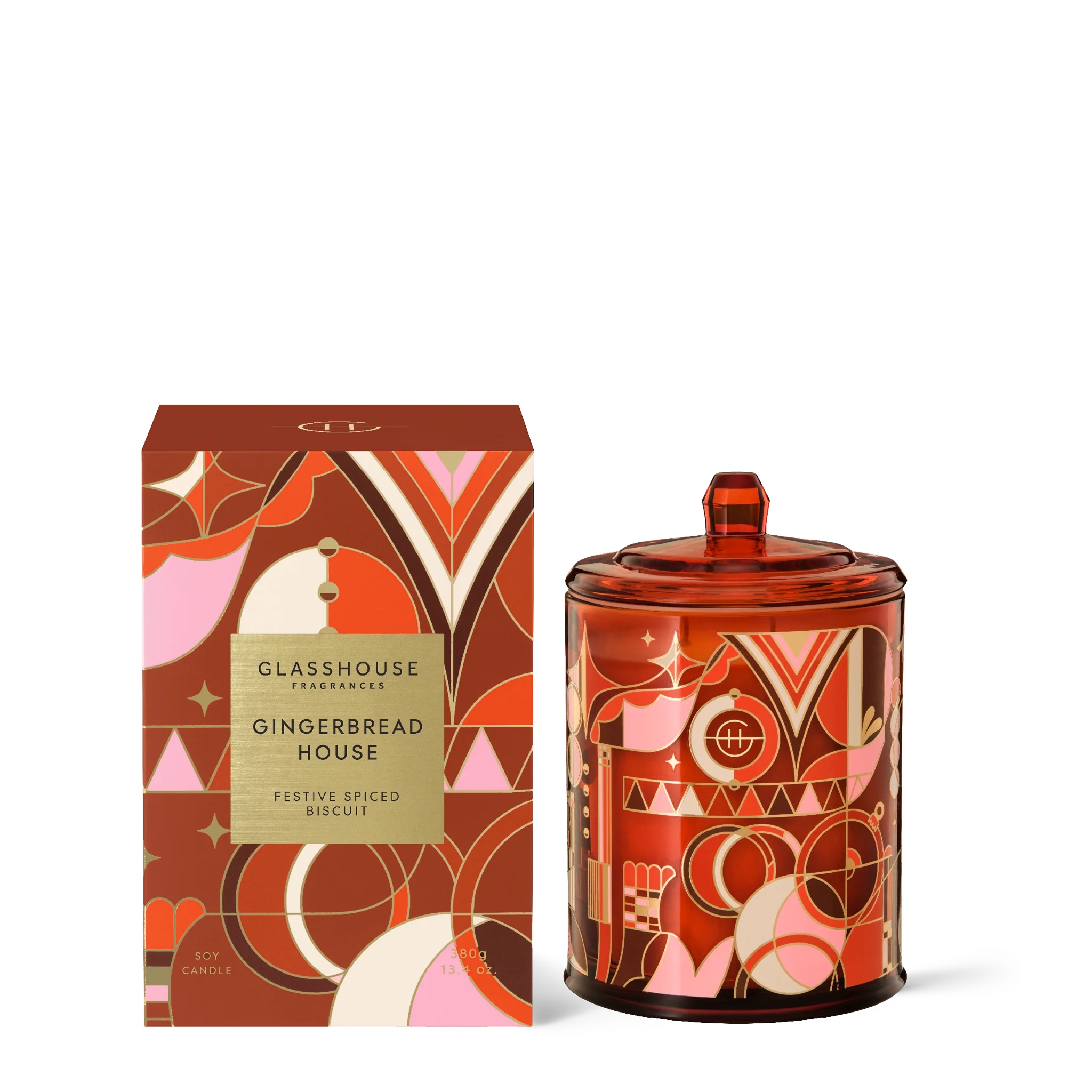 GLASSHOUSE - GINGERBREAD HOUSE CANDLE 380G