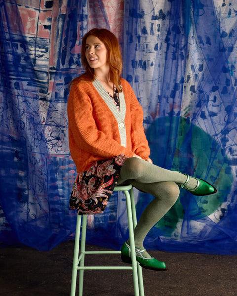 TIGHTOLOGY - Geo Merino Wool Tights - Sage