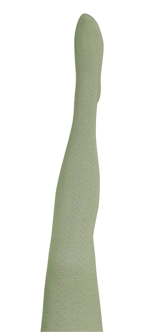 TIGHTOLOGY - Geo Merino Wool Tights - Sage