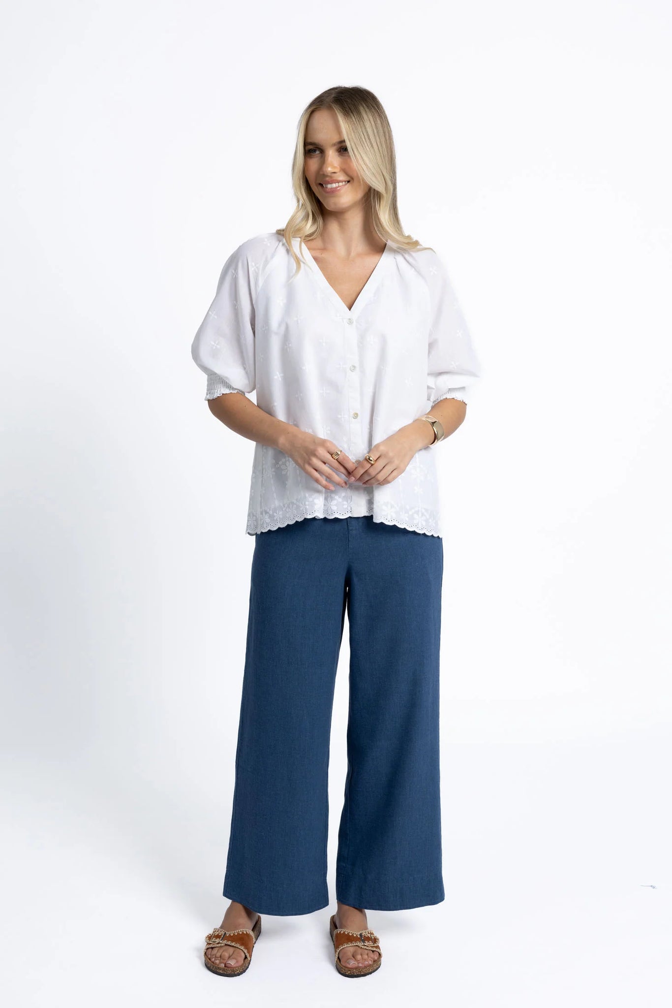 HUMIDITY - FLEETWOOD LINEN PANT - OCEAN BLUE