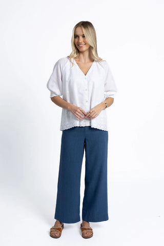 HUMIDITY - FLEETWOOD LINEN PANT - OCEAN BLUE