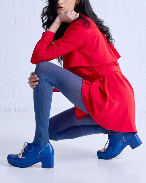 TIGHTOLOGY - Haptic Organic Cotton Tights – Blue