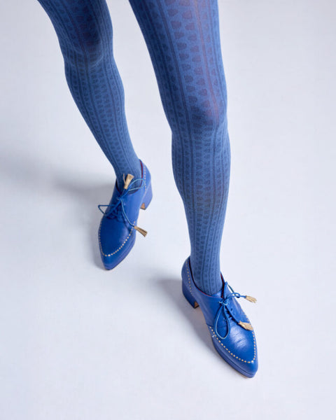 TIGHTOLOGY - Haptic Organic Cotton Tights – Blue