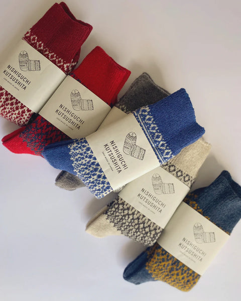 NISHIGUCHI KUTSUSHITA - Oslo Woo Jacquard Sock