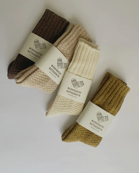 NISHIGUCHI KUTSUSHITA - Wool Cotton Boot Socks