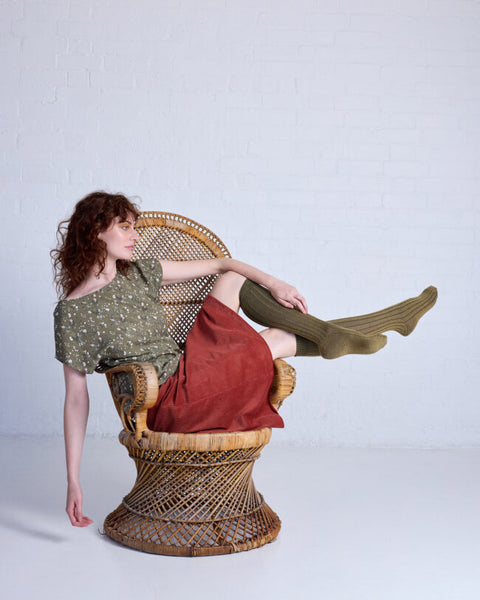 TIGHTOLOGY - LONG RIB WOOL SOCKS