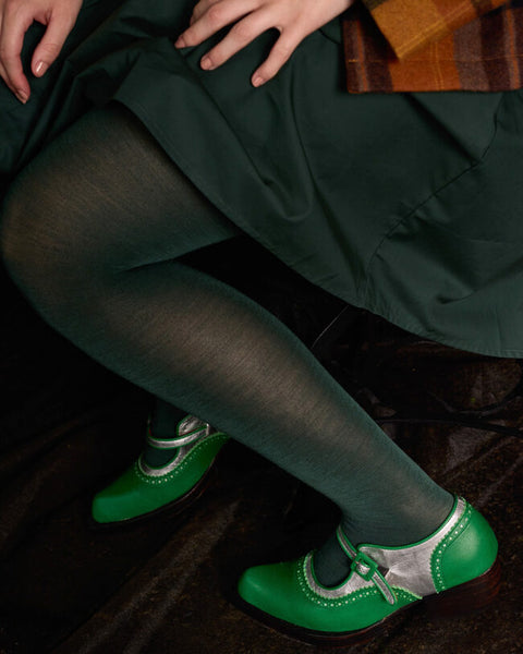 TIGHTOLOGY - LUXE WOOL TIGHTS - Green