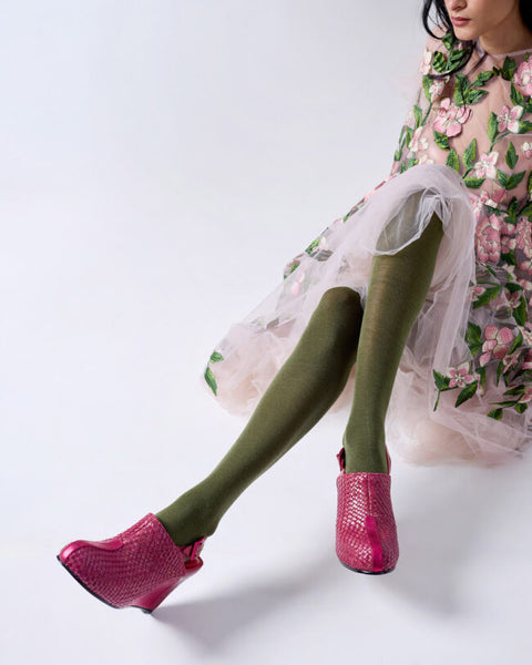 TIGHTOLOGY - Luxe Merino Wool Tights - Olive