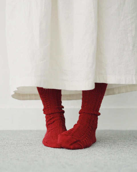Memeri - wool cotton cable socks