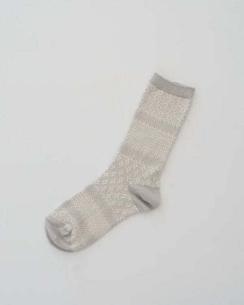 Memeri - cotton linen jacquard socks