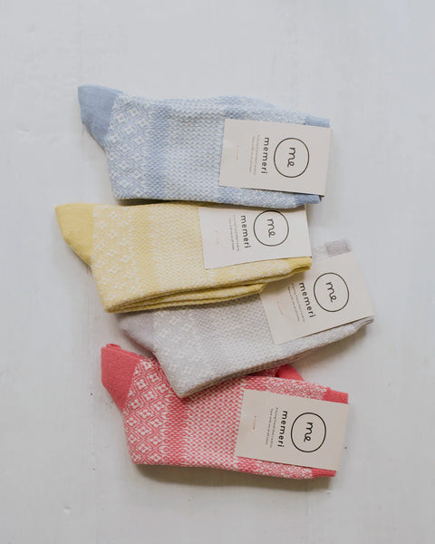 Memeri - cotton linen jacquard socks