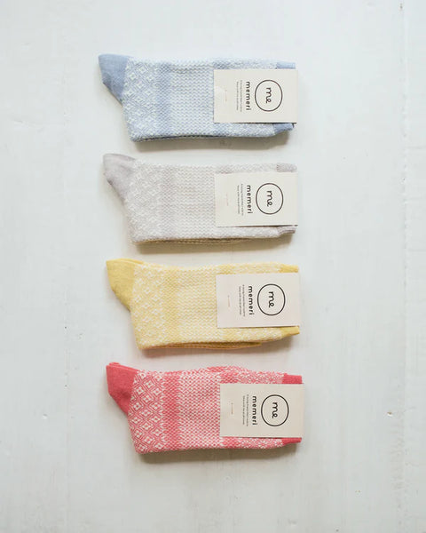 Memeri - cotton linen jacquard socks