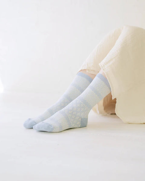 Memeri - cotton linen jacquard socks