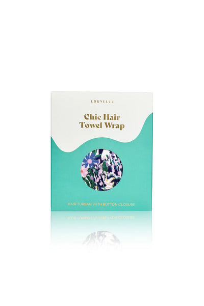 LOUVELLE - RIVA Hair Towel Wrap - Floral Ikat