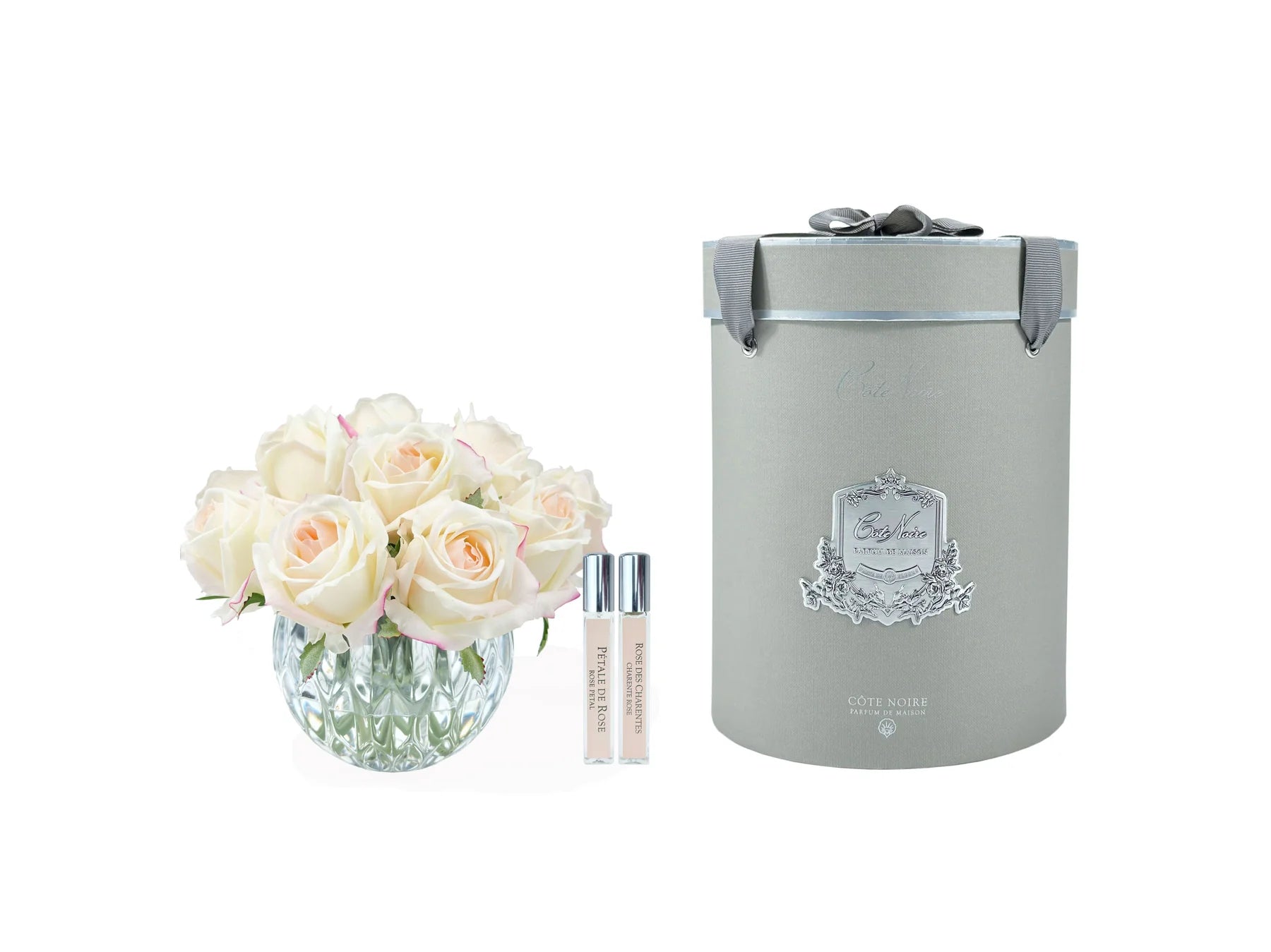 COTE NOIRE - LUXURY ROUND 13 ROSE BUDS BOUQUET IN BLUSH