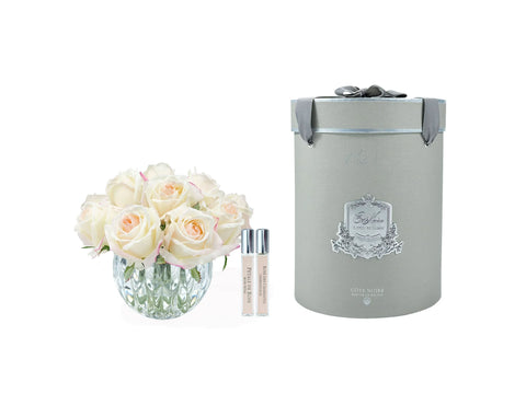 COTE NOIRE - LUXURY ROUND 13 ROSE BUDS BOUQUET IN BLUSH