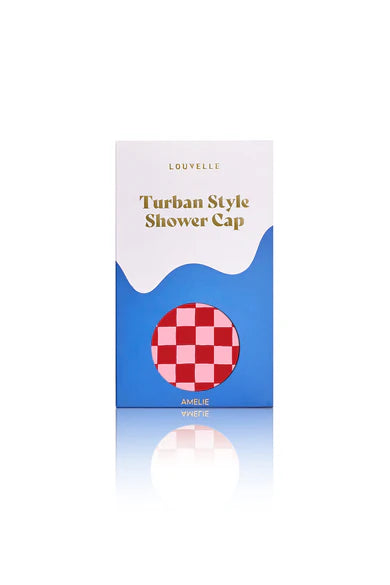 LOUVELLE - AMELIE shower cap - Red Pink Check