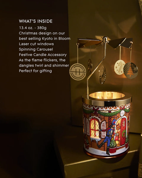 GLASSHOUSE - Kyoto In Bloom Candle & Spinning Carousel