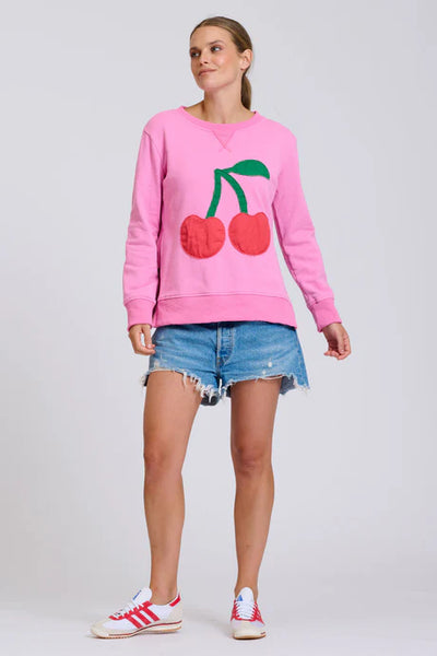 EST - Classic Zipside Cherries Sweatshirt - Pink