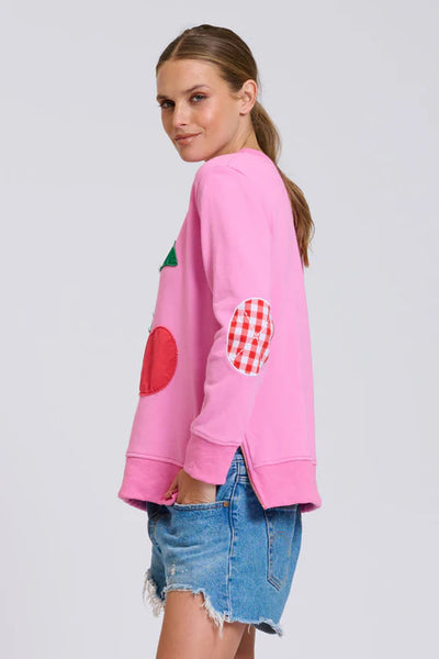 EST - Classic Zipside Cherries Sweatshirt - Pink