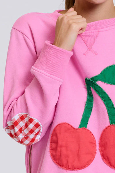 EST - Classic Zipside Cherries Sweatshirt - Pink