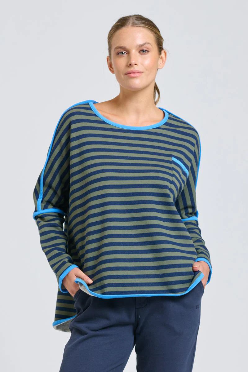 EST - Ringer Sweatshirt - French Navy / Khaki